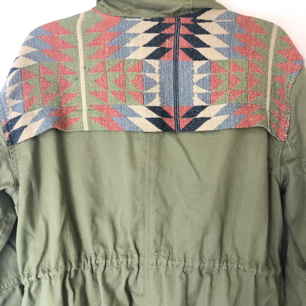 ROXY Oversized Military Hooded Jacket Olive Green
